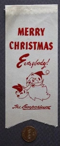 1960s San Francisco California The Emporium Store Christmas Santa Claus Ribbon - - Picture 1 of 1