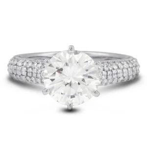 6.43ct D/SI1 Round Natural Diamonds 18k Vintage Style Matching Bridal Set - Picture 1 of 24