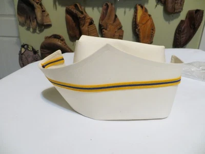 NURSE CAP 'Kays Caps N. Y.'  VINTAGE WHITE COTTON HAT W/ HEMSTITCHING circa 1960 - Image 1 of 4