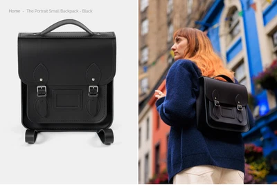the cambridge satchel company black backpack dark academia goth alternative - Image 1 of 4