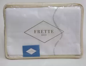 Frette Luminescent Pearls Embroidery Queen Duvet Cover Milk/Silver 100% Cotton - Picture 1 of 10