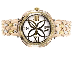 Ladies Aqua Master Tri Color Stainless Steel Genuine (.85ct) Diamond Watch W#342 - Picture 1 of 6
