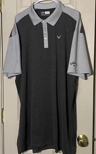 Callaway Men's Opti-Dri Gray Colorblock Golf Polo XLT SS Lightweight Casual - Picture 1 of 5