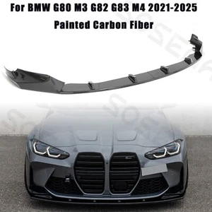 Painted Carbon For BMW G80 M3 G82 G83 M4 21-25 MT Style Fiber Front Bumper Lips - Picture 1 of 10