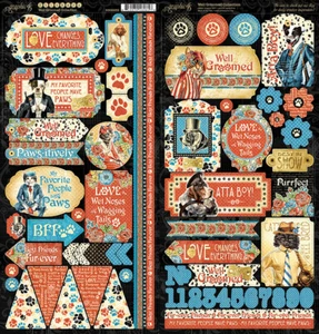 Grafik 45 GUT GEPFLEGTE Karton Aufkleber Welpe Hund Katze Mischtechnik Sammelalbum - Bild 1 von 1