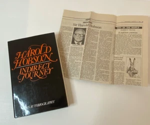 Indirect Journey by Harold Hobson Signed 1st Edition HBDJ + NP Obituary Clipping - Picture 1 of 7