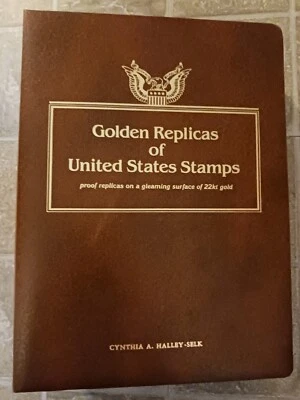 Réplicas doradas de estampillas de Estados Unidos libros chapados en oro 22k con 75 estampillas B Foto 1 de 4