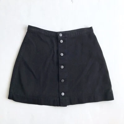 American Apparel черный джинсовой ткани трапециевидный короткая кнопка спереди Jean юбка размер M - Изображение 1 из 4