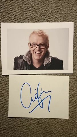 Chris Evans Signed Index Card With picture Cover