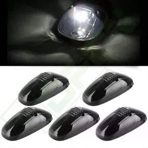 Set of 5 For 99-02 Dodge Ram Smoke Cab Top Clearance Light+194 5730 White LED - Picture 1 of 7