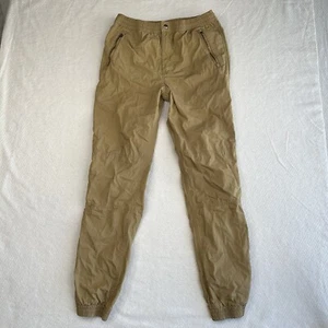 Polo Ralph Lauren Poplin Joggers Youth XL 18-20 Tan Zipper Pockets Tapered Leg - Picture 1 of 10