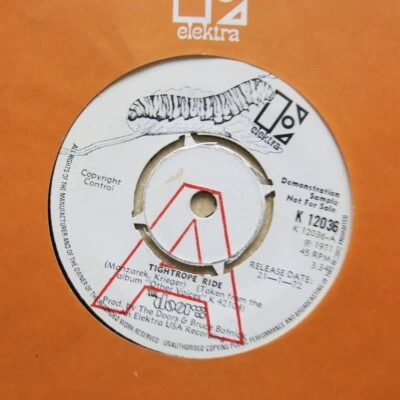THE DOORS Tightrope Ride / Variety Is The Spice Of Life UK 7" demo Elektra 1971 - Image 1 of 3