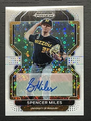 2022 Panini Prizm Draft Picks Spencer Miles /50 Auto White Donut Circles GIANTS - Image 1 of 3