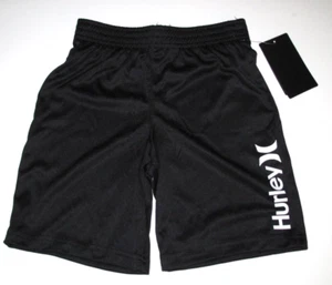 Hurley Little Boys 6 Nike Dri-Fit Shorts Pull On Elastic Waist Black Logo H20 - Picture 1 of 2