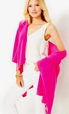 Lilly Pulitzer Nuevo con Etiquetas Terri Cashmere Wrap Pink Palms 🌴 $298 Foto 1 de 4