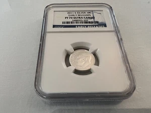 2011-S SILVER ROOSEVELT DIME NGC PF70 ULTRA CAMEO "BLUE LABEL" TOP POP - Picture 1 of 4