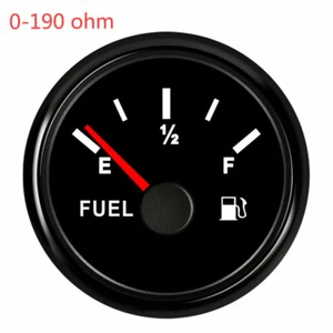 Black 52MM/2" Fuel Level Gauge 0-190ohms For Car Truck Motorcycle Marine Red Led - Imagen 1 de 8