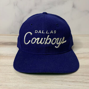 Vintage 90s Sports Specialties Dallas Cowboys Script Wool Snapback Hat Cap NFL