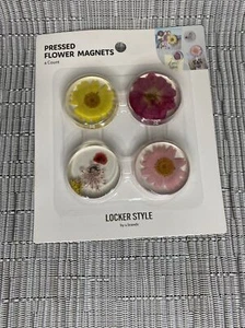 Locker Style U Brands 4PK Decorative Pressed Flower Strong Hold Locker Magnets - Picture 1 of 4