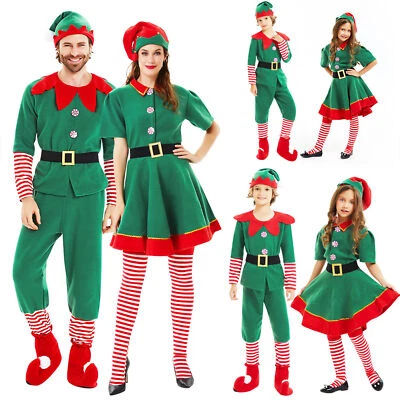 Womens Ladies Girls Elf Costume Christmas Fancy Dress Xmas Santa Helper Outfits - Image 1 of 4