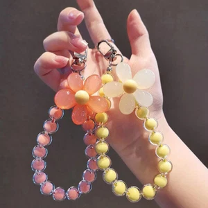 1Pc Colorful Flower Beaded Mobile Phone Charm Strap Chain Lanyard Women Girl - Zdjęcie 1 z 17