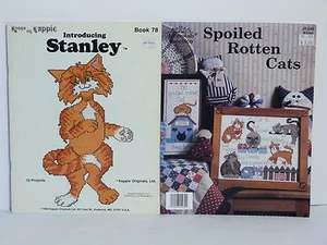Vintage Introducing Stanley & Spoiled Rotten Cats Cross Stitch Pattern Booklets - Picture 1 of 2