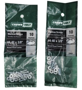 Kronenschraube #4-40 x 3/8" Rundkopf Kombi Maschine Silber Schrauben 10er Pack Menge 2 - Bild 1 von 3