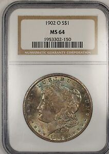 1902-O Morgan Silver Dollar $1 Coin NGC MS-64 Nicely Toned Obverse (13)