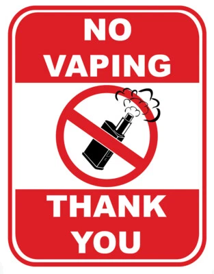 Schild Kleber Glanz Aufkleber Hinweis Vinyl kein Vapingbereich Nicht-Vaping-Bereich