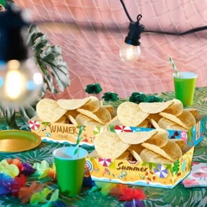 12pcs Rectangular Disposable Baking Pans Paper Snacks Trays for Kids Birthday - Picture 1 of 12