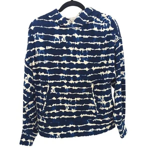 Athleta Women’s Size Small Petite Hoodie Blue White Cozy Spring Athleisure Boho - Picture 1 of 11