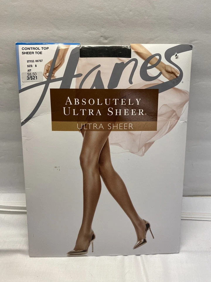 Hanes Absolutely Ultra Sheer Pantyhose Q00707 Jet Size B