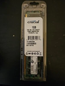 Tarjeta Ram Crucial 1GB 184-Pin DIMM 128MX64 DDR - Imagen 1 de 2