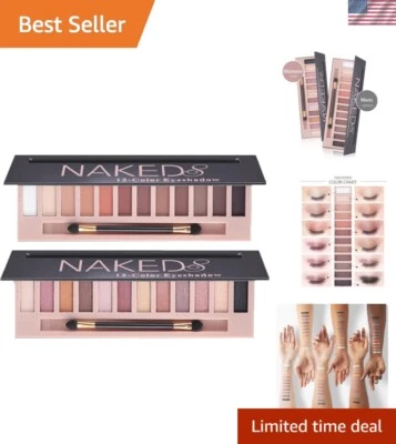 Luxury 2 Color Nude Eyeshadow Palette Set - Matte & Shimmer for All Occasions - Image 1 of 4