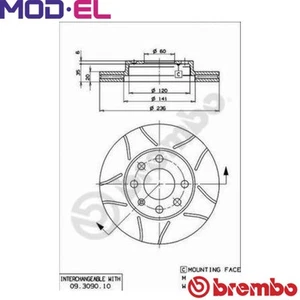 2x BRAKE DISC 09.3090.75 FOR DAEWOO RACERHatchbackLANOSNEXIA CHEVROLET 1.5L 4cyl - Picture 1 of 7