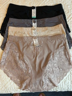 4 NWT Barbra Lingerie Size Large Grey Black Tan Beige. Full Coverage Briefs — 第 1/4 张图片