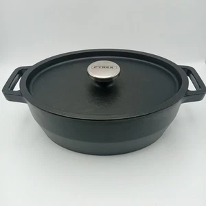Pyrex SlowCook Cast Iron Casserole Dish - 30cm Wide Oval - Picture 1 of 17