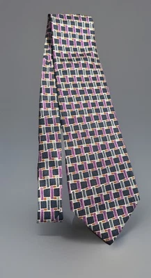 Corbata Stefano Milano 100 % azul seda y púrpura hecha en Italia nueva sin etiquetas Foto 1 de 4