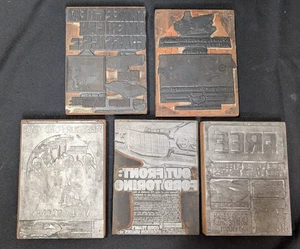 Vintage Letterpress FORD Printing Block LOT OF 5 Pinto Galaxie 500 Torino - Picture 1 of 14