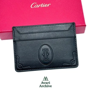 Cartier Must de Cartier Black Leather 4 Credit Card Holder NIB - Picture 1 of 7