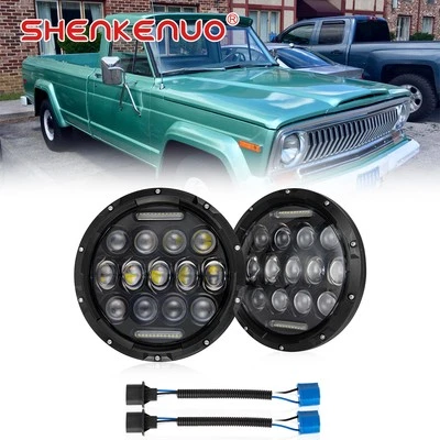 Faros halo LED redondos de 7 pulgadas de haz DRL alto/bajo para Jeep J-2500 J-2600 J-2700 Foto 1 de 4