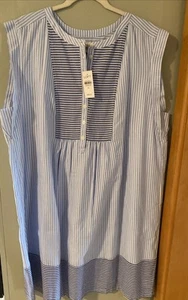 Abito a righe LOFT Henley Shift blu bianco a righe donna XL nuovo con etichette prezzo al pubblico $89 - Foto 1 di 6
