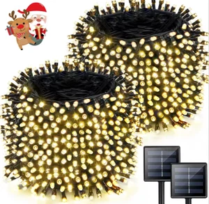 Lucine Solari LED Esterno IP65 8 Modalità Impermeabili LUCI NATALE DECORAZIONE - Picture 1 of 10