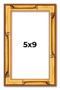 5x9 Frame Gold Bamboo Picture Frame Modern Photo Frame UV Acrylic, Acid Free - Picture 1 of 10