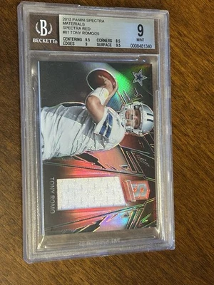 2013 Panini Spectra Materials Tony Romo #81 Red /25 (MEM) Game Worn Patch - Image 1 of 4