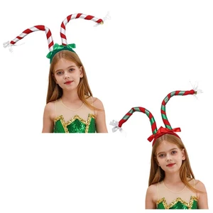 1Pcs Hair Hoop Candy Cane Style Headband w/Bow Bell Christmas Parties Head Wear - Picture 1 of 26