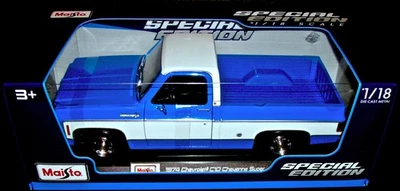 Camión Chevrolet C10 Cheyenne Super P/U 1974 camión fundido a presión escala 1:18 nuevo en caja Foto 1 de 2