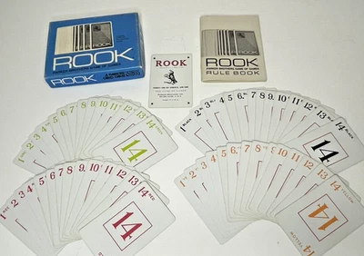 复古 1972 年 ROOK 纸牌游戏 Parker Brothers Rule Book 完整 — 第 1/4 张图片