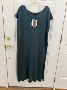Peruvian Connection Tunika-Kleid türkis extrem Seitenschlitz Gr. XL NEU! Ärmellos - Bild 1 von 13
