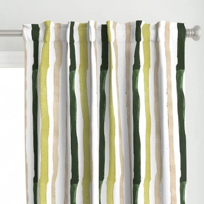 Pastel Stripes Vintage Summer Stripe Printed Custom Curtain Panel Set Of 2 Pics - Image 1 of 4